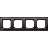 Merten Rahmen Glas vierfach für senkrecht und waagerecht Montage schwarz (glänzend), Retail