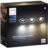 Philips Hue White Ambiance Milliskin Einbauspot 3er-Pack, LED-Leuchte silber