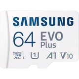 SAMSUNG EVO Plus 64 GB microSDXC (2024), Speicherkarte weiß, UHS-I U1, Class 10, V10, A1