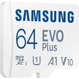 Samsung EVO Plus 64 GB microSDXC (2024), Speicherkarte weiß, UHS-I U1, Class 10, V10, A1