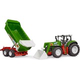 bruder 03452 Roadmax Traktor mit Frontlader und Kippanhänger, Spielfahrzeug 