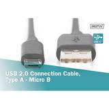Digitus USB 2.0 Anschlusskabel USB-A (Stecker) > Micro-USB (Stecker) schwarz, 3 Meter