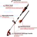 EINHELL Power X-Change Akku-Multifunktions-Werkzeug GE-HC 18Li T Kit, 18Volt, Hochentaster rot, Li-Ion-Akku 3,0Ah