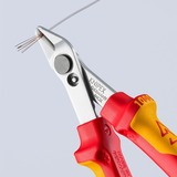 KNIPEX Electronic Super Knips 78 06 125, Elektronik-Zange rot/gelb, mit Öffnungsfeder und Öffnungsbegrenzung