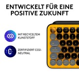 Logitech POP Keys Blast, Tastatur gelb/schwarz, DE-Layout, mit Emoji-Tasten