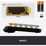 Logitech POP Keys Blast, Tastatur gelb/schwarz, DE-Layout, mit Emoji-Tasten