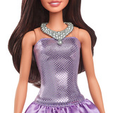 Mattel Barbie Fashionista Puppe im Paillettenkleid mit Satinrock 