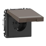 Merten Schutzkontakt-Steckdose mit Klappdeckel mocca, Retail