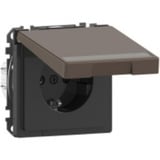 Merten Schutzkontakt-Steckdose mit Klappdeckel mocca, Retail