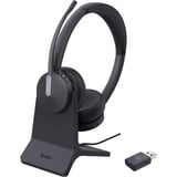 Yealink WH64 Hybrid Dual mit Ladeständer, Headset schwarz, DECT & Bluetooth Hybrid Funktechnologie 