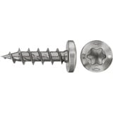 fischer Spanplattenschraube PowerFast II 3,5x16 Halbrundkopf TX 200 Stück, mit Vollgewinde, Edelstahl A2