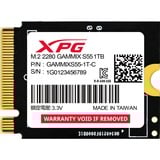 ADATA XPG GAMMIX S55 1 TB, SSD schwarz, PCIe 4.0 x4, NVMe 1.4, M.2 2230