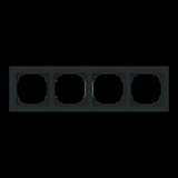 Busch-Jaeger Abdeckrahmen vierfach, Abdeckung schwarz, Retail