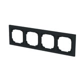 Busch-Jaeger Abdeckrahmen vierfach, Abdeckung schwarz, Retail
