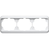 Busch-Jaeger Rahmen dreifach waagerecht alpha studioweiß hochglanz 1723-24G weiß (glänzend), Retail