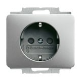Busch-Jaeger Steckdosen-Einsatz mit erhöhtem Berührungsschutz, Schutzkontakt, 16 Ampere, 250 Volt titan, Retail