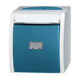 Busch-Jaeger Taster Schließer einpolig Aufputz mit Druckknopf grau, Retail