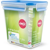 Emsa CLIP & CLOSE Frischhaltedose 1,5 Liter transparent/blau, rechteckig, Hochformat