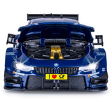 Jamara BMW M4 DTM Diecast, Modellfahrzeug blau, Maßstab 1:24, inkl. Knopfzellen