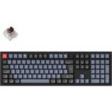 Keychron Q6 Knob, Gaming-Tastatur schwarz/blaugrau, DE-Layout, Gateron G Pro Brown, Hot-Swap, Aluminiumrahmen, RGB