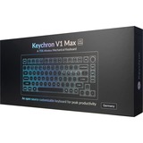 Keychron V1 Max, Gaming-Tastatur schwarz/blaugrau, DE-Layout, Gateron Jupiter Red, Hot-Swap, RGB