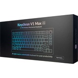 Keychron V1 Max, Gaming-Tastatur schwarz/blaugrau, DE-Layout, Gateron Jupiter Red, Hot-Swap, RGB