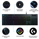 Logitech G815, Gaming-Tastatur schwarz, DE-Layout, GL Tactile