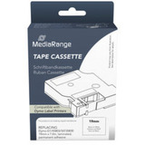 MediaRange Kunststoff-Schriftbandkassette, 19mm, 7m, laminiert, schwarz auf weiß kompatibel zu Dymo D1/45803/S0720830