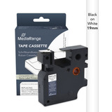 MediaRange Kunststoff-Schriftbandkassette, 19mm, 7m, laminiert, schwarz auf weiß kompatibel zu Dymo D1/45803/S0720830