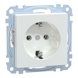 Merten Schutzkontakt-Steckdose mit Schraub-Liftklemme weiß (glänzend), Retail