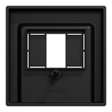 Merten Zentralplatte schwarz matt für Telekommunikations-Anschlussdosen TAE Audio USB schwarz (matt), Retail