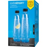 SodaStream Glasflasche DUO, 1 Liter, 2er-Pack, Kanne transparent/schwarz, für DUO-Sprudler