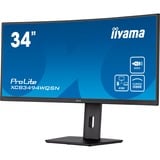 iiyama ProLite XCB3494WQSN-B5, LED-Monitor 86 cm (34 Zoll), schwarz (matt), UWQHD, VA, USB-C, 120Hz Panel