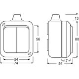 Busch-Jaeger Serienschalter mit Wippe und Komplettgehäuse Aufputz Retail