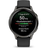 Garmin Venu 4 - 41 mm, Smartwatch schwarz/schiefergrau, Silikon-Armband in grau