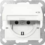 Gira Schutzkontaktsteckdose Typ F 16 Ampere 250 Volt mit Klappdeckel und erhöhtem Berührungsschutz weiß (glänzend), Retail