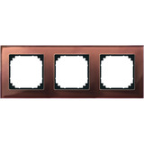 Merten Rahmen Glas dreifach waagerecht und senkrecht montierbar braun (glänzend), Retail
