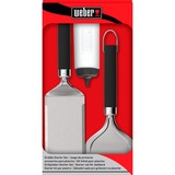 Weber Grillplatten-Starter-Set, 3-teilig, Wender edelstahl/schwarz, 2 Wender, 1 Marinadenflasche