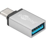 goobay USB 3.2 Gen 1 Adapter, USB-C Stecker > USB-A Buchse silber, OTG Super Speed