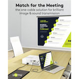 goobay USB Adapterkabel, USB-C Stecker > DisplayPort Stecker, 4K 60Hz schwarz/silber, 3 Meter, Textilkabel