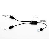i-tec USB-A 2 Port Kabel Hub schwarz, 2x USB-A