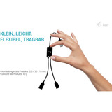 i-tec USB-A 2 Port Kabel Hub schwarz, 2x USB-A