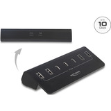 DeLOCK USB 10 Gbps Hub mit 3 USB Type-C und 4 USB Typ-A Ports, USB-Hub schwarz