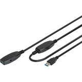Digitus Aktives USB 3.2 Gen 1 Verlängerungskabel, 15 Meter schwarz, Repeater Kabel