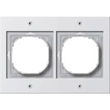 Gira Abdeckrahmen 2-fach Rahmen TX44, Abdeckung weiß, Retail