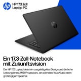 HP 17-cp2263ng, Notebook schwarz, AMD Ryzen 5 7520U, AMD Radeon Graphics, 16 GB LPDDR5, 512 GB (512 GB SSD), ohne Betriebssystem