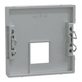 Merten Zentralplatte für RJ12-Telefonsteckdosen-Einsätze aluminium, Retail