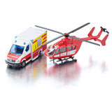 SIKU SUPER Mercedes-Benz Rettungswagen und Helikopter, Modellfahrzeug 