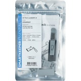SMARTKEEPER ESSENTIAL CF Port Lock (CF04) + Lock Key Mini (U04), Einsteckschloss Farbcode Grau, 4 Stück + 1 Schlüssel