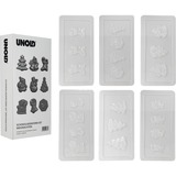 Unold Chocolatier 48967 Weihnachtsedition, Fondue braun/silber, 25 Watt, Topf 0,25 Liter, 12 weihnachtliche Förmchen